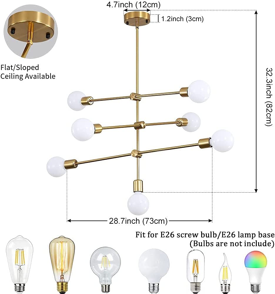 Gold Sputnik Ceiling Light