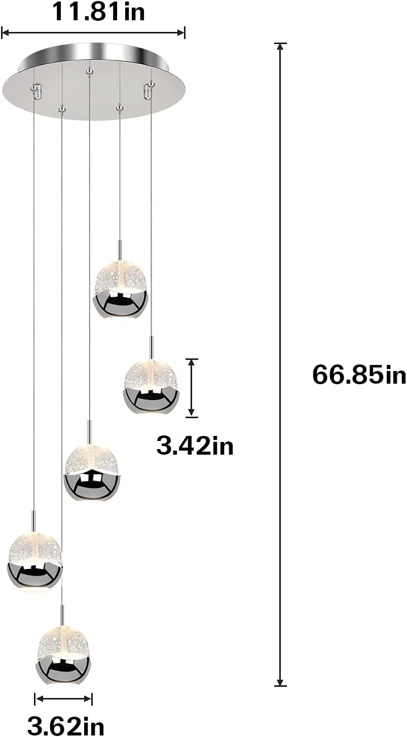 LED Integrated Glass Globe Pendant Light