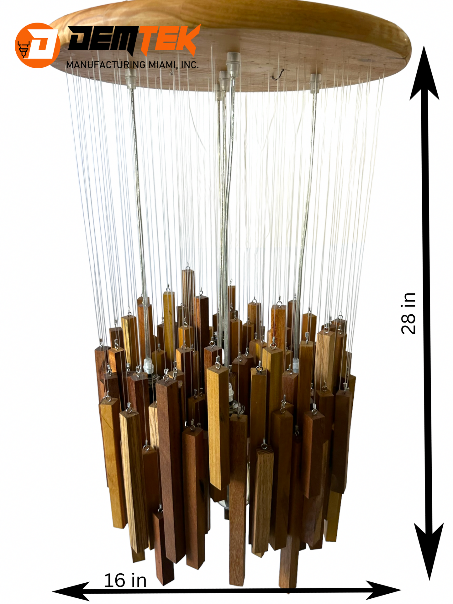 DEMTEK "The Wooden Chandelier" Pendant Light (Bulb Included)