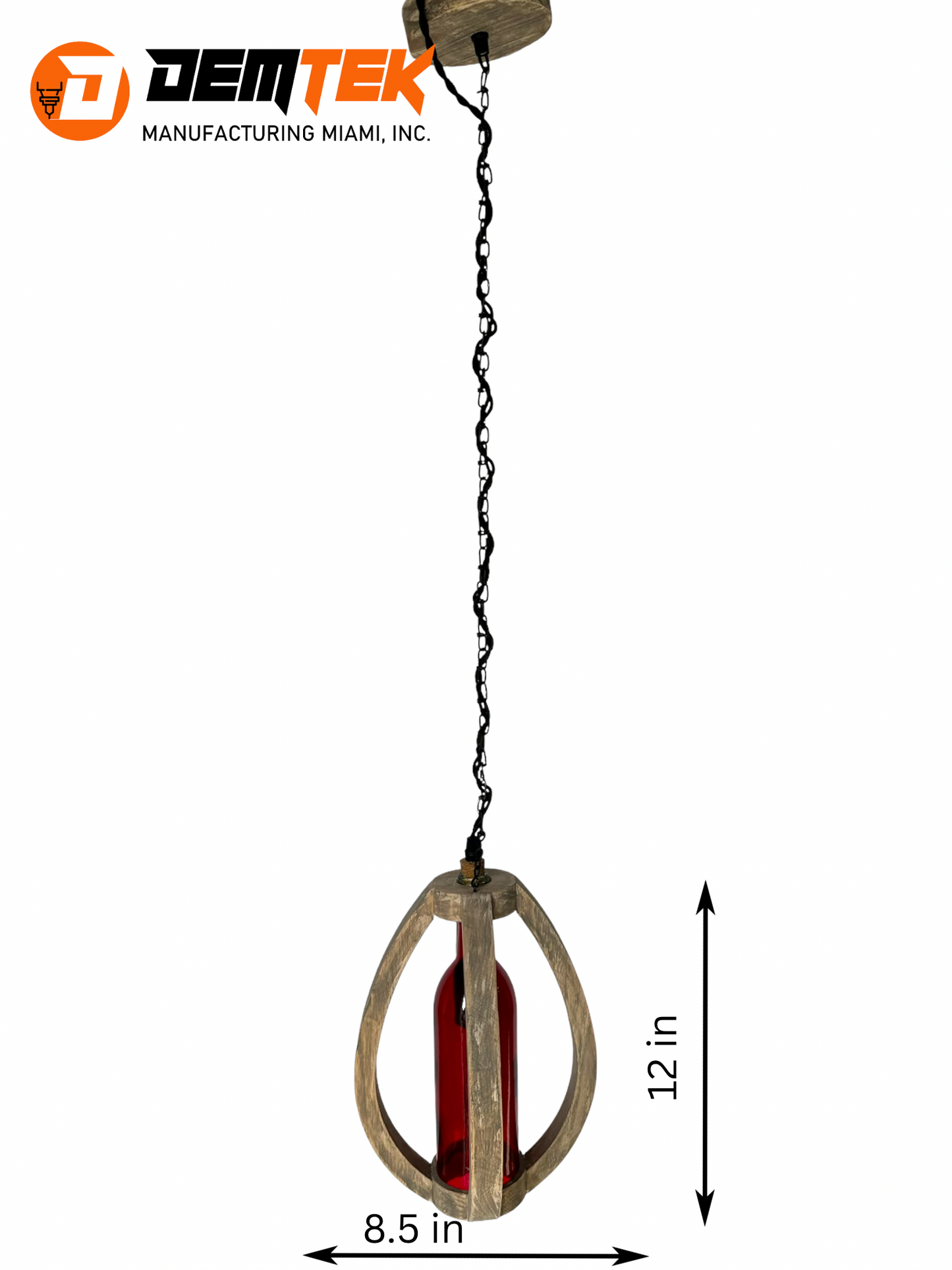 DEMTEK "The Wine Bottle" Pendant Light (Bulb Included)