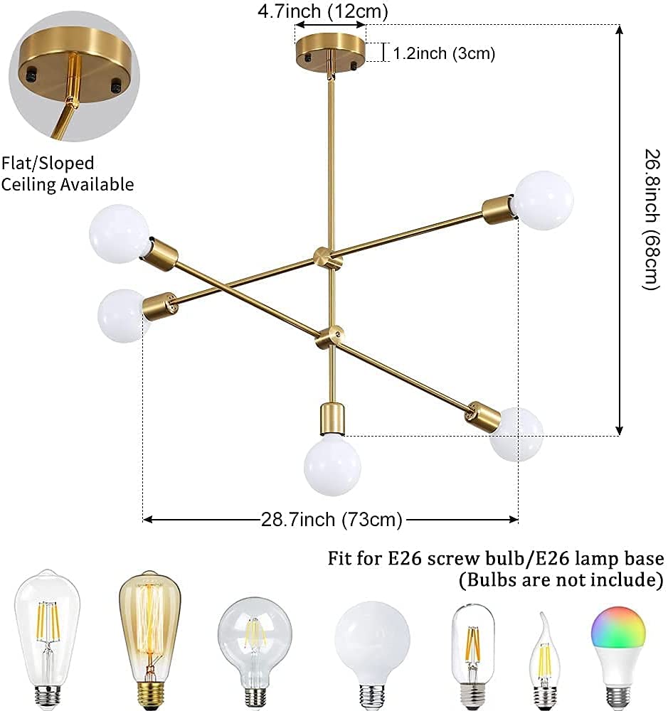 Gold Sputnik Ceiling Light