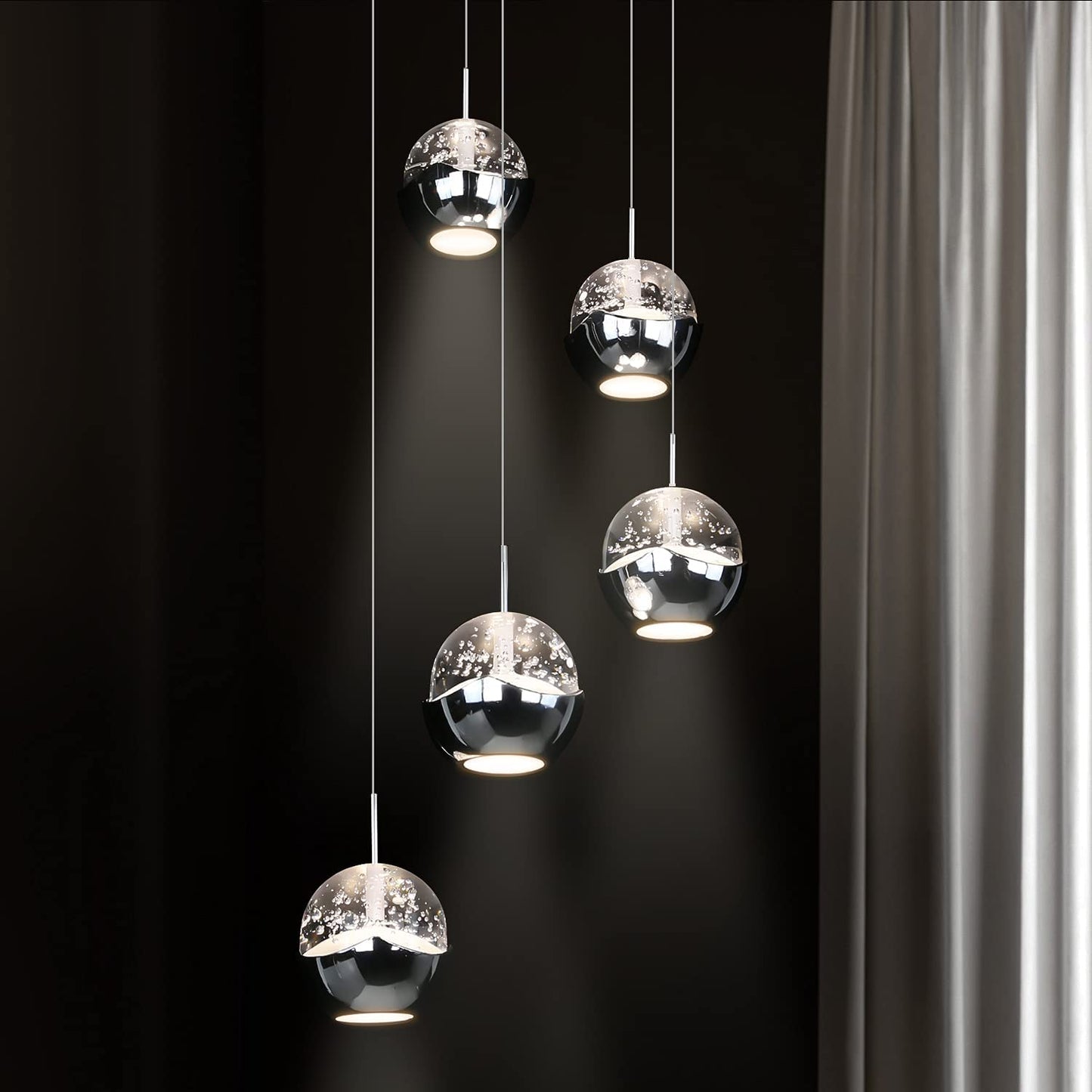 LED Integrated Glass Globe Pendant Light