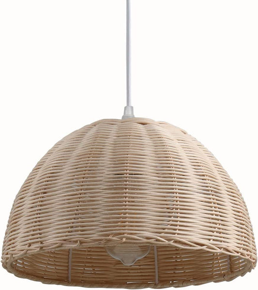 Rattan Woven Wicker Dome Shaped Bamboo Pendant Light