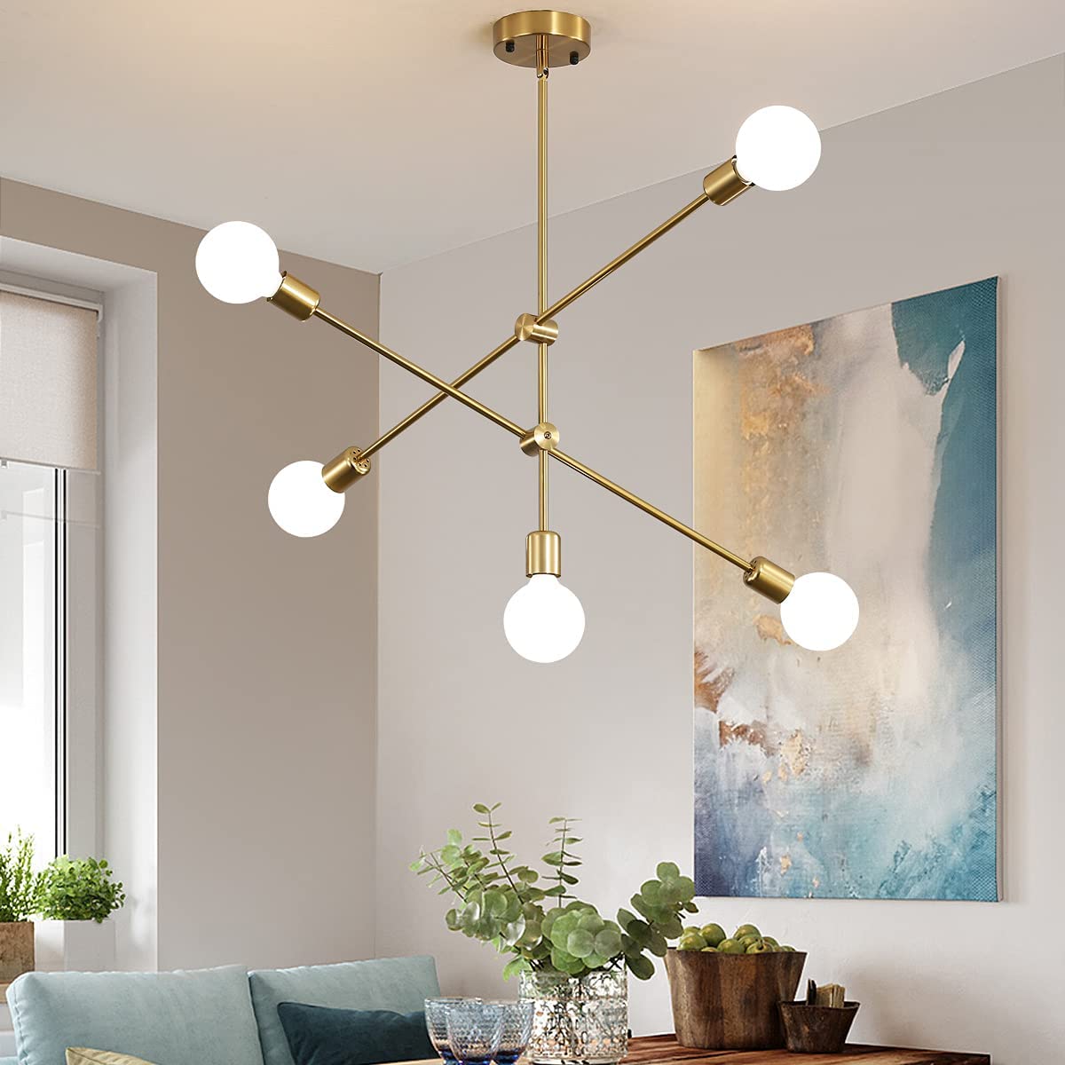 Gold Sputnik Ceiling Light