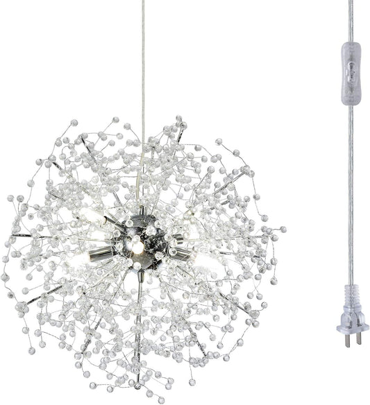 Silver Crystal Firework Chandelier Pendant Light