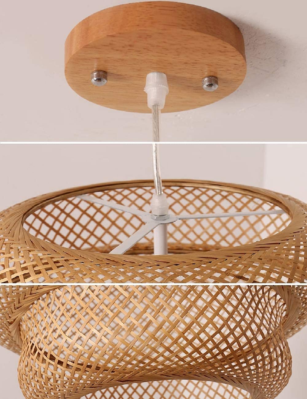 Rattan Woven Dome Shaped Bamboo Pendant Light