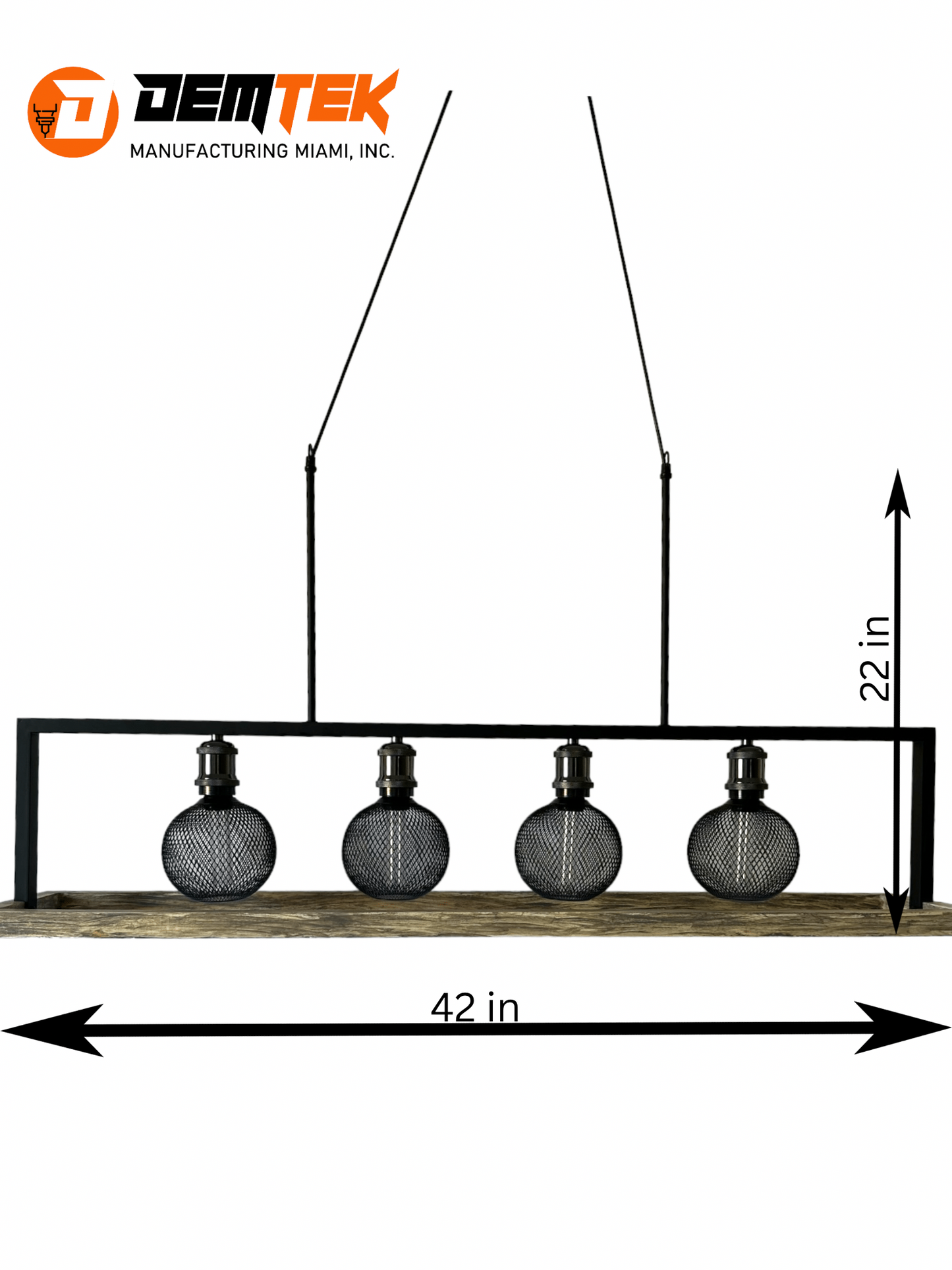 DEMTEK "Wood and Globes" Pendant Light (Bulb Included)