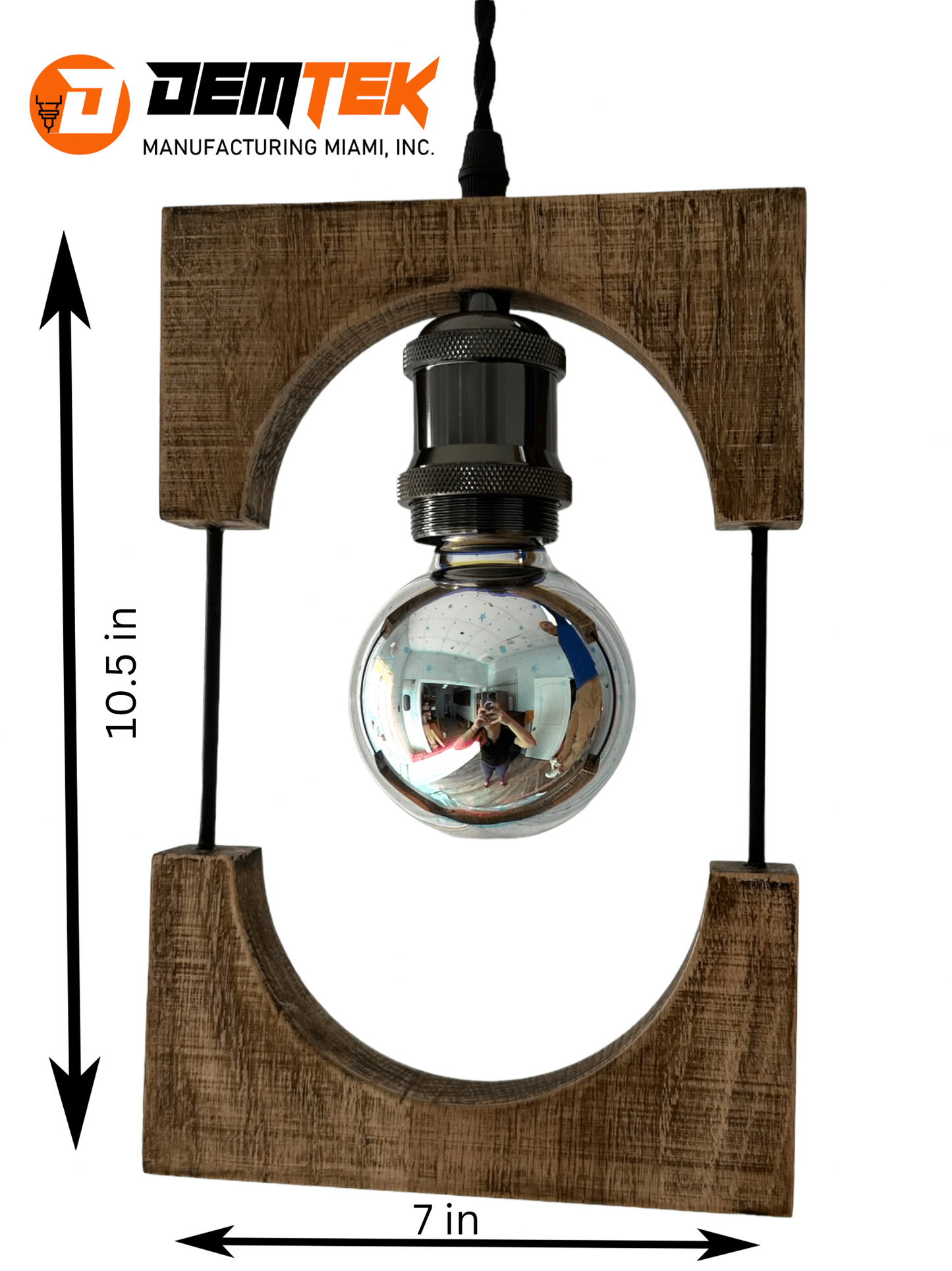 "The Wooden Oval" Pendant Light (Bulb Included)