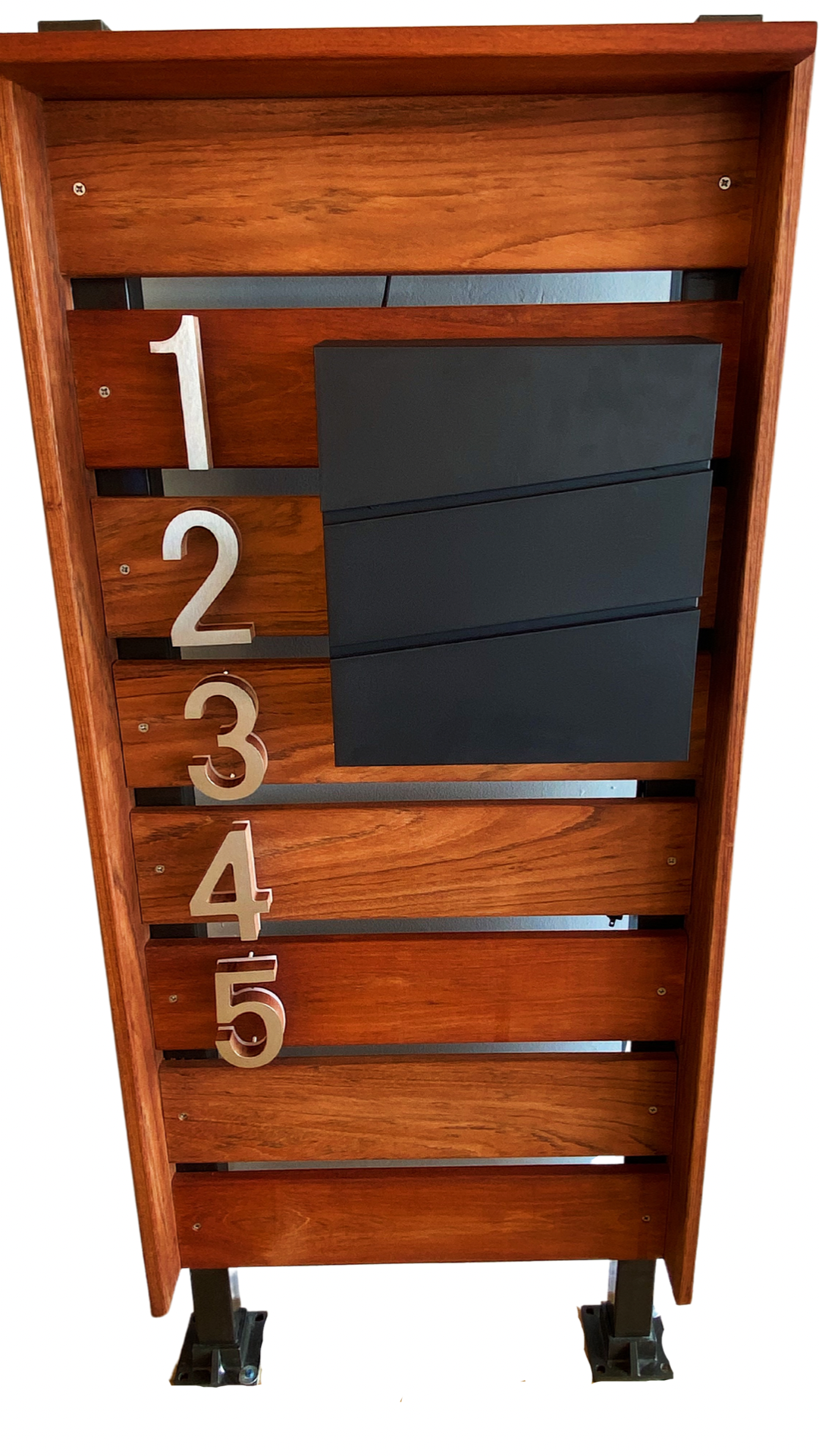 LED Backlit House Numbers Rustic Wooden Mailbox Set