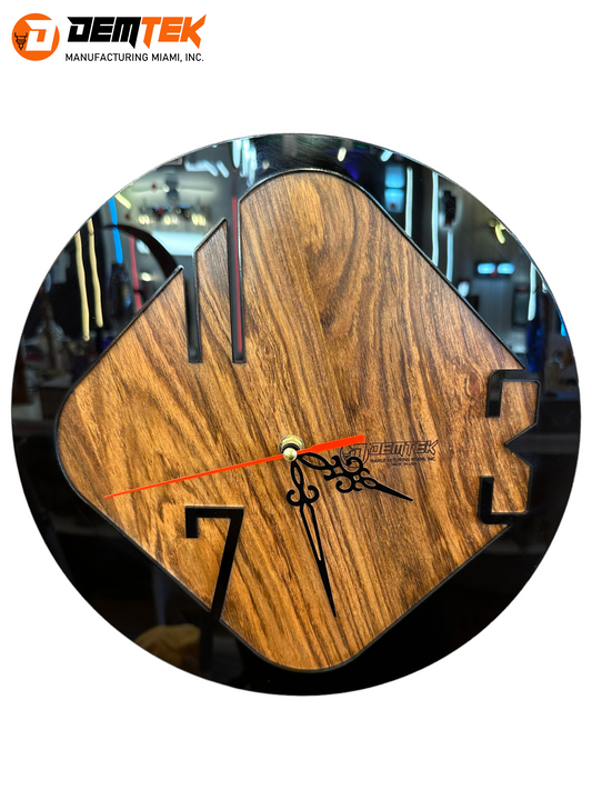 DEMTEK "Wooden Chic" Wooden Clock