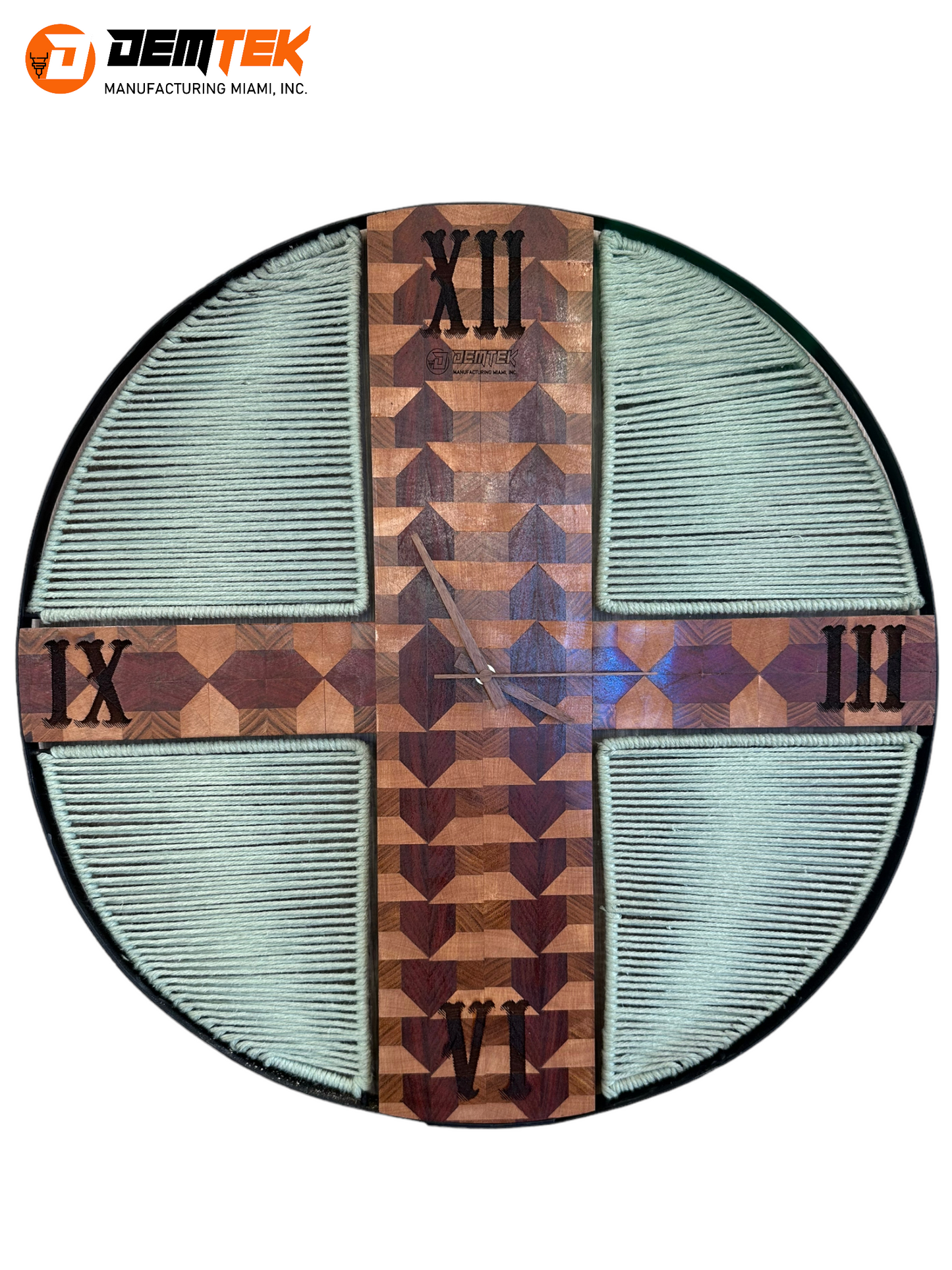 DEMTEK "Seafoam Green" Wooden Clock