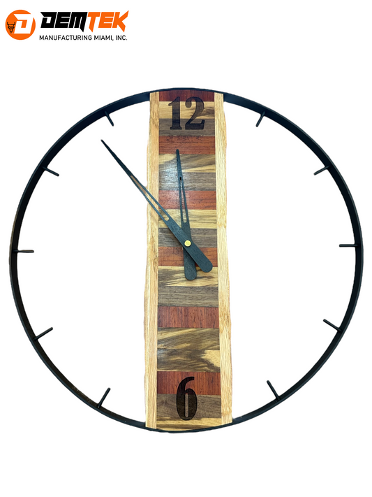 DEMTEK "Running Late" Wooden Clock