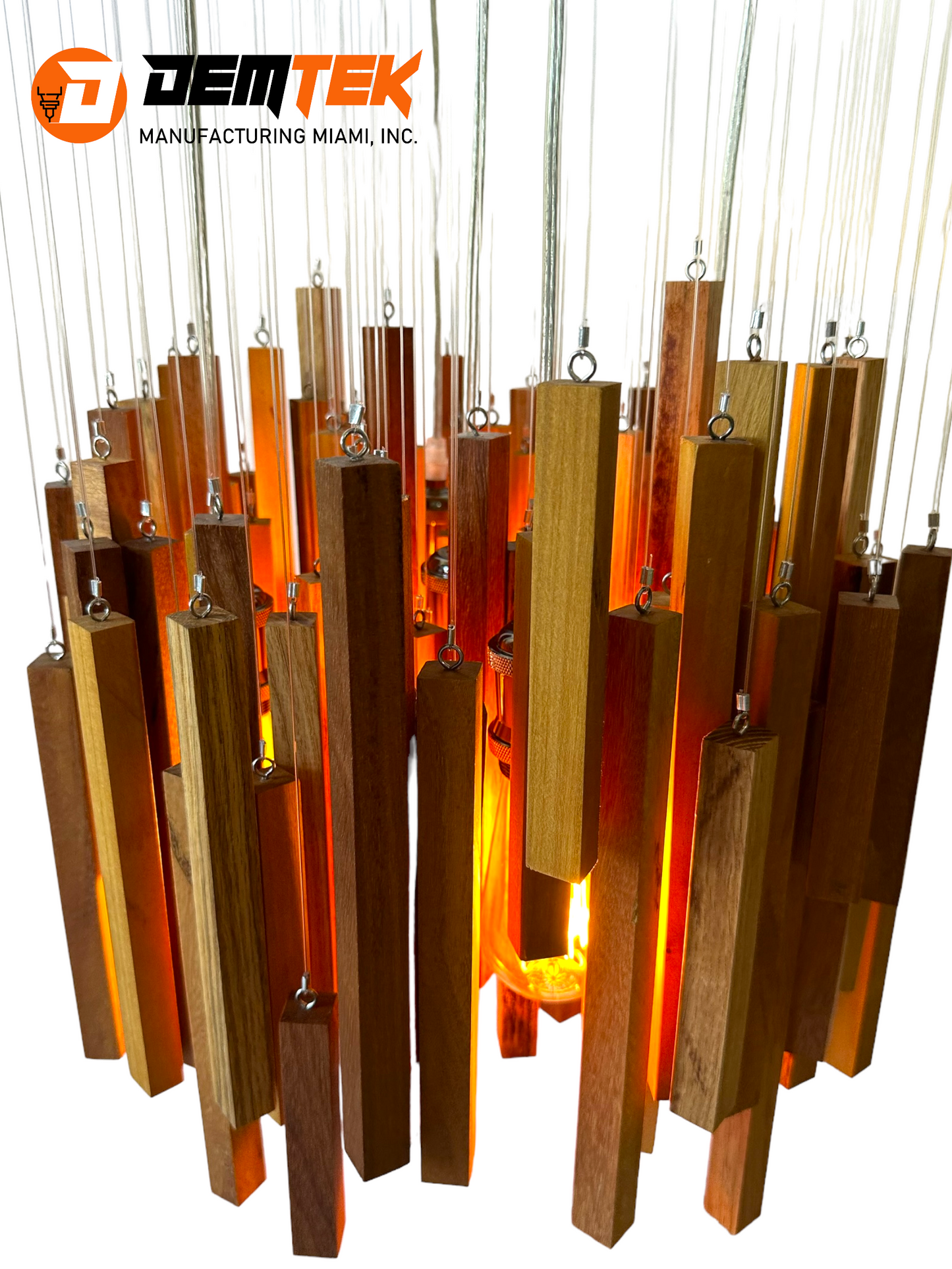 DEMTEK "The Wooden Chandelier" Pendant Light (Bulb Included)