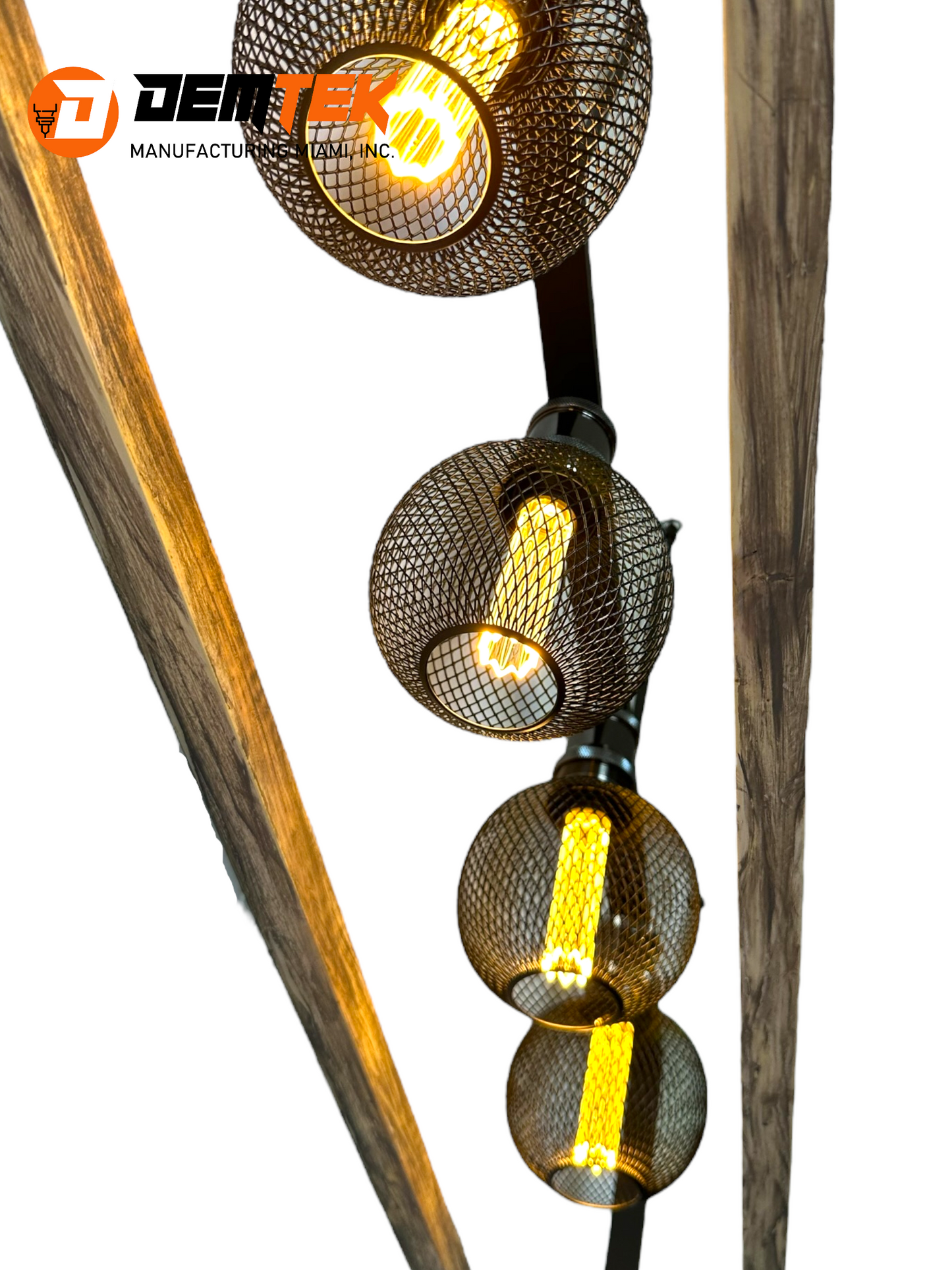 DEMTEK "Wood and Globes" Pendant Light (Bulb Included)