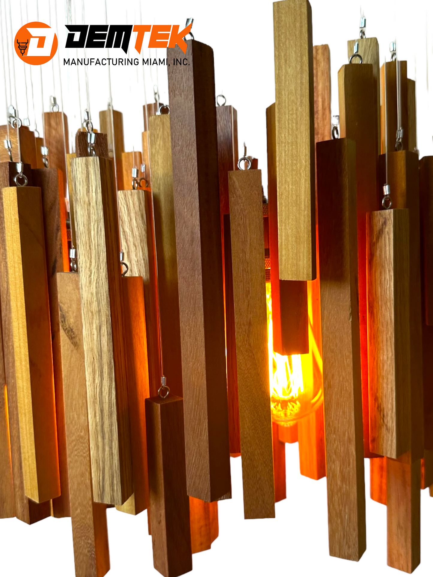 DEMTEK "The Wooden Chandelier" Pendant Light (Bulb Included)