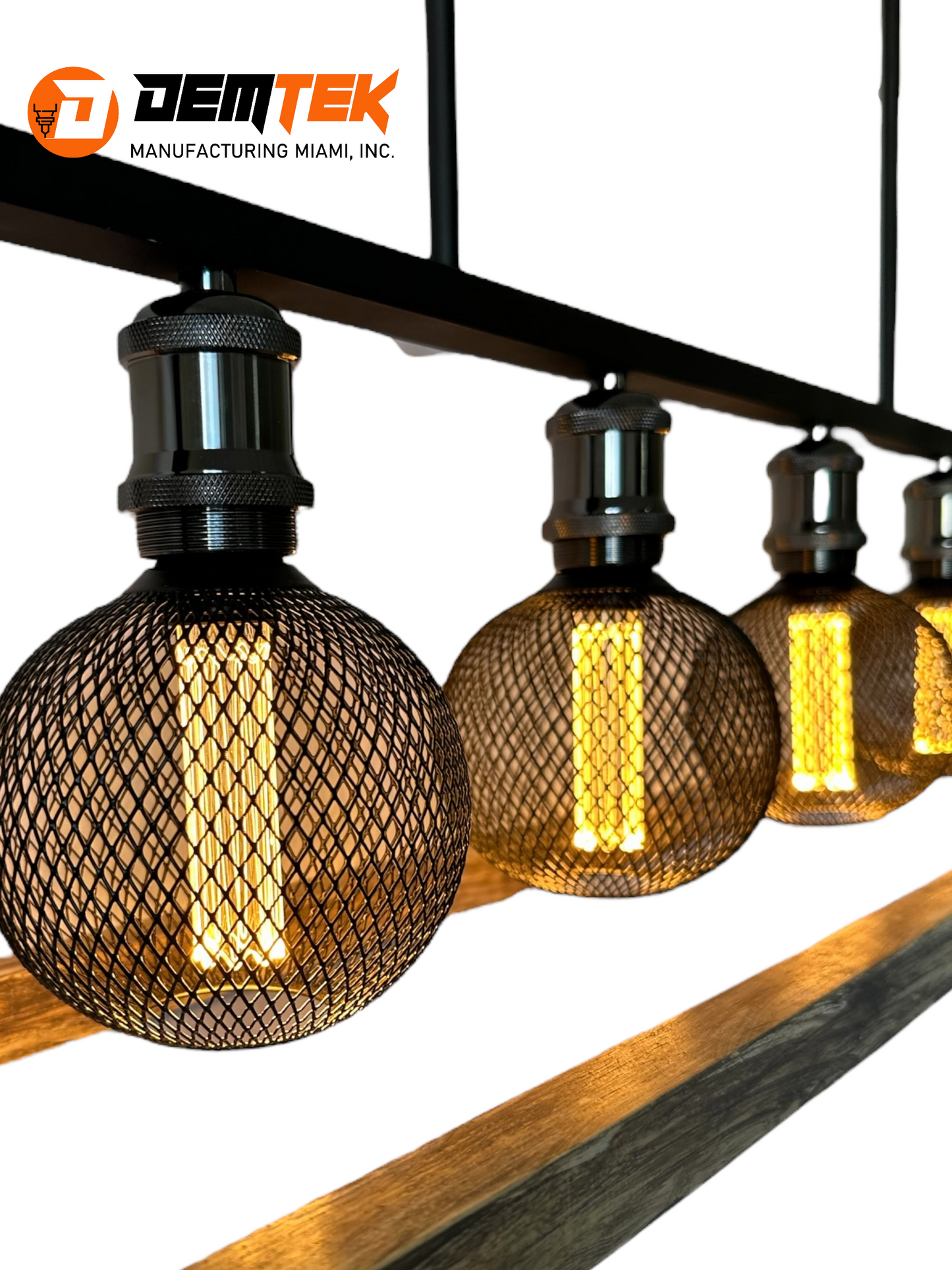 DEMTEK "Wood and Globes" Pendant Light (Bulb Included)