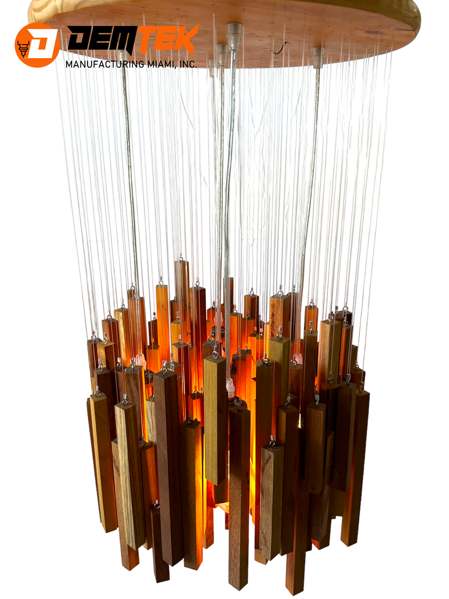 DEMTEK "The Wooden Chandelier" Pendant Light (Bulb Included)